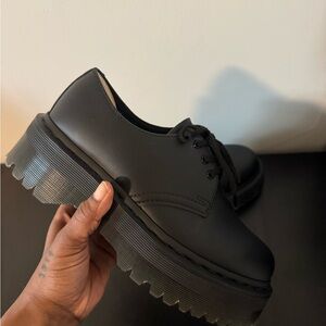 Dr. Martens 1461 Quad Mono Bex Black Platform Shoes